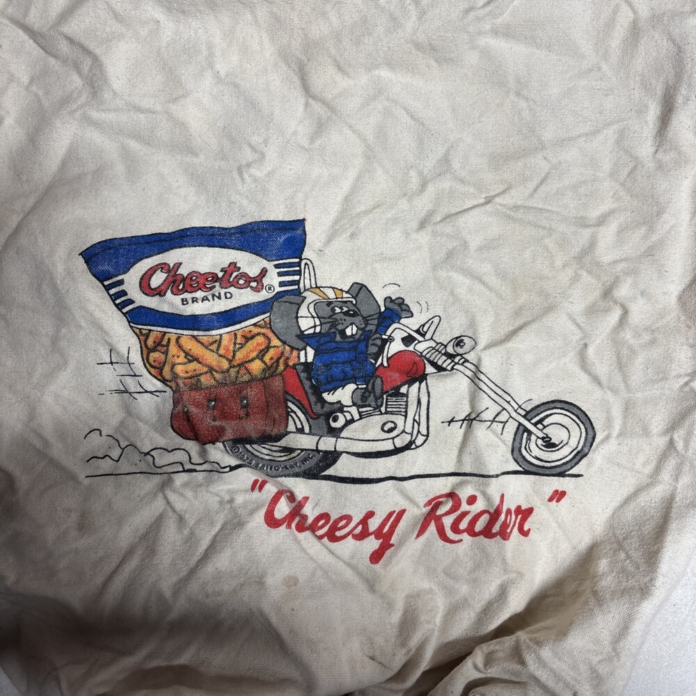 VINTAGE Cheetos Chee-tos Mouse "Cheesy Rider" Drawstring Bag - Picture 2 of 3